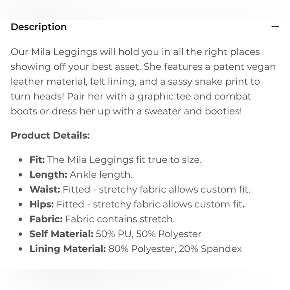 NWT; BUDDY LOVE ❤️MILA PATENT VEGAN LEATHER LEGGING - COGNAC SNAKE - Picture 14 of 15